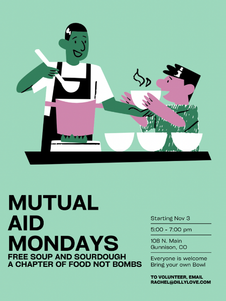 Mutual Aid Mondays (MAM) hosted by Rachel Alter Branham at The Dilly Deli in association with Food Not Bombs